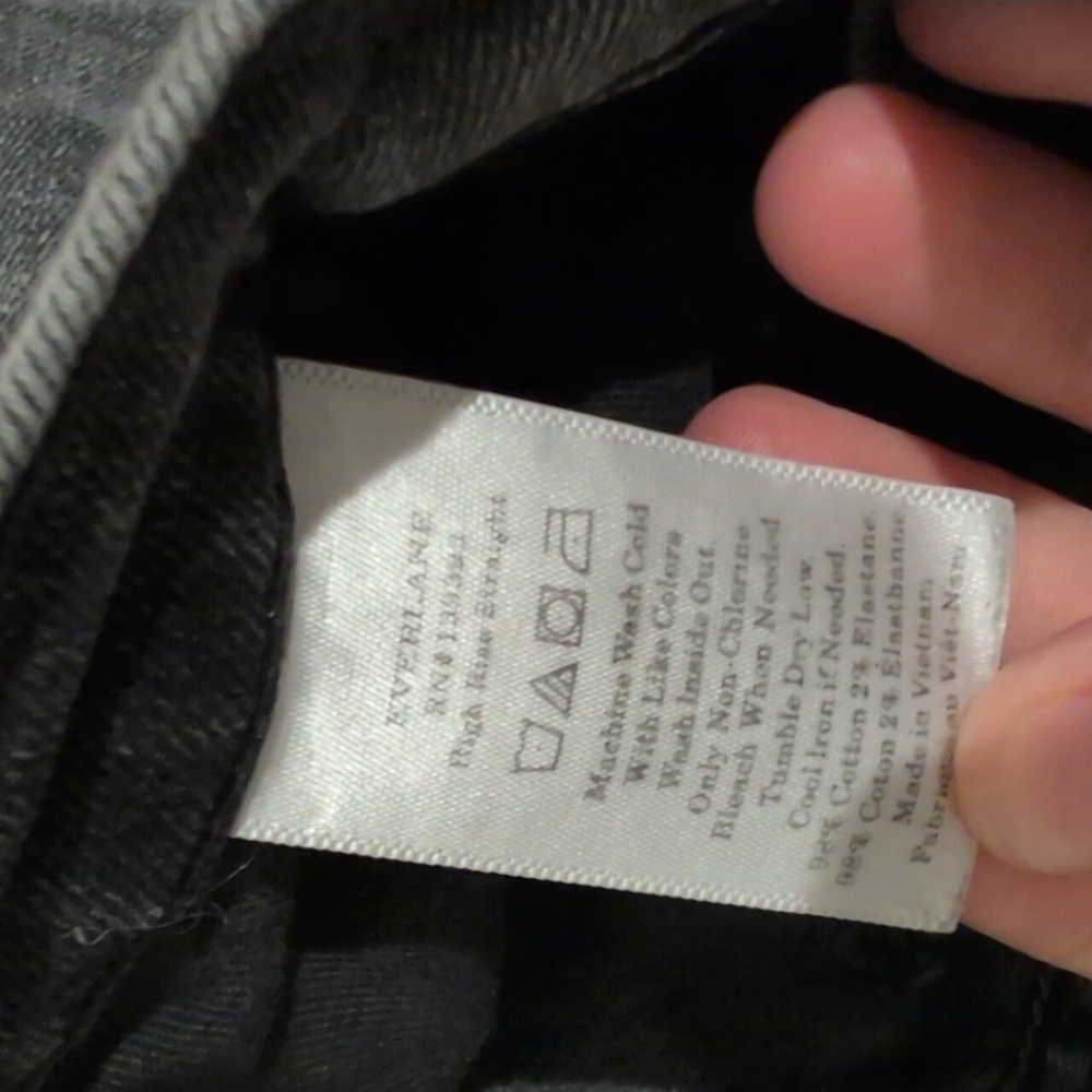 Everlane Faded Black High Rise Straight Jeans Size 26 Ankle - Picture 3 of 5